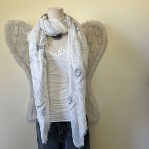 2000s Whimsy Twee Eiffel Tower Scarf Fringe Artsy Preppy Quirky‎ 2010s